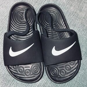 Nike Kids Black and White Slide Sandals